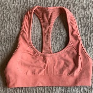 Lululemon neon coral low impact sports bra
